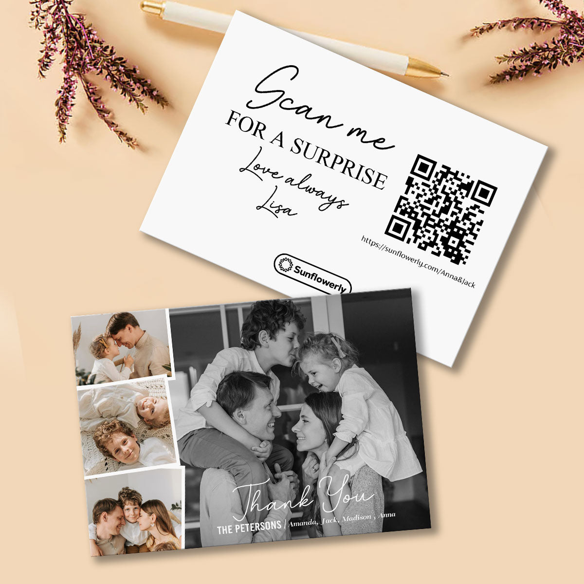 Amour éternel - Carte de vœux personnalisée avec QR code