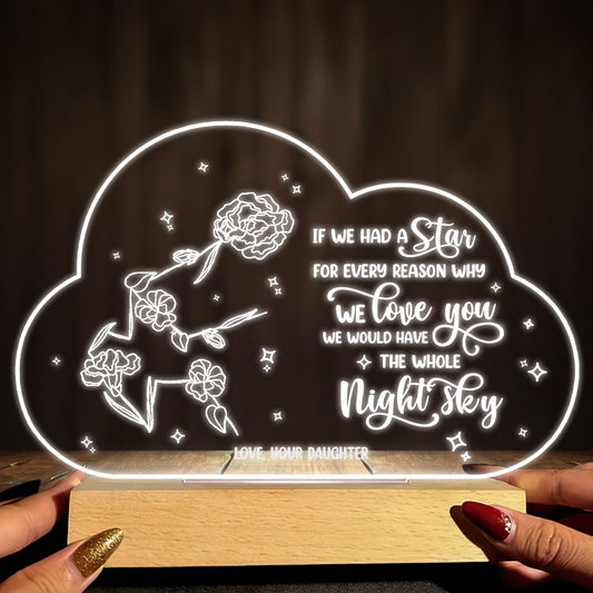 Si les mamans étaient des fleurs - Cadeau pour maman, grand-mère, fille, épouse, petite amie, papa, mari - Plaque lumineuse personnalisée