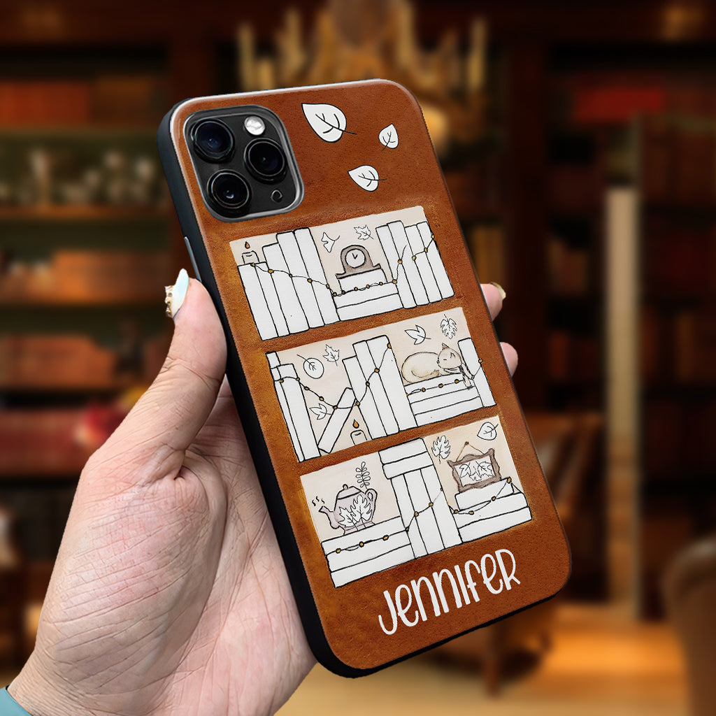 Étui de téléphone personnalisé avec suivi de lecture des quatre saisons - Étui-livre
