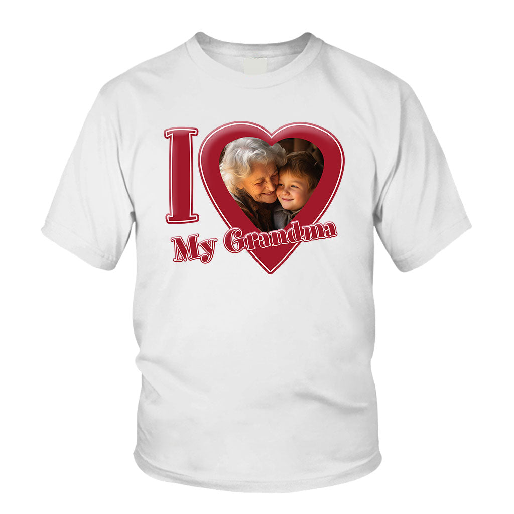 J'aime ma grand-mère/mamie/maman... - T-shirt et sweat à capuche personnalisés pour grand-mère