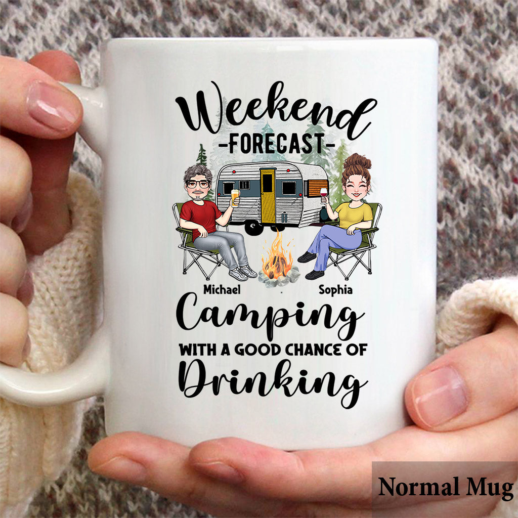 Prévisions du week-end - Mug de camping personnalisé