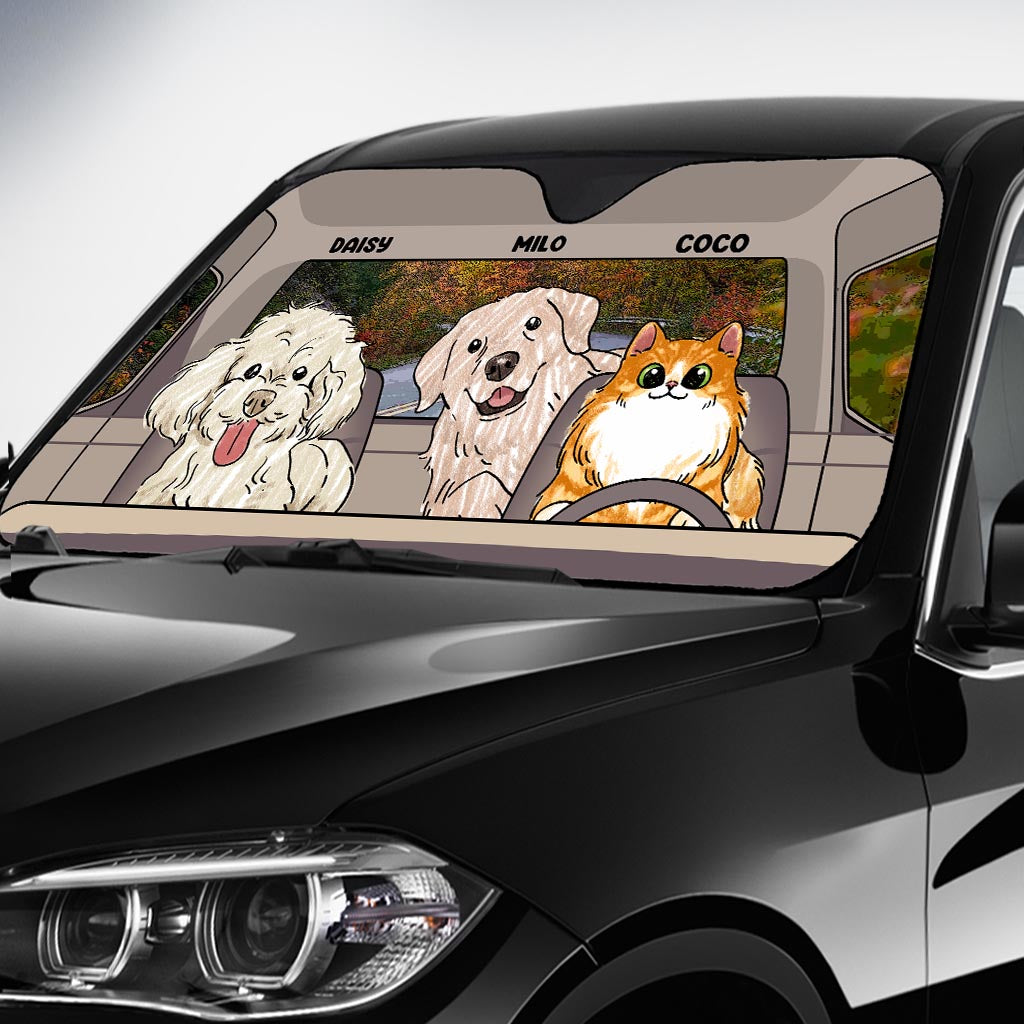 Lovely Paws - Pare-soleil personnalisé pour voiture pour chien