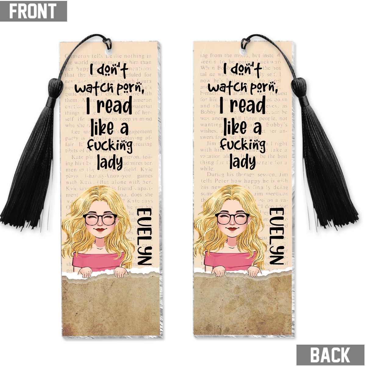 Je ne regarde pas P - Marque-page personnalisé (Imprimé recto verso)