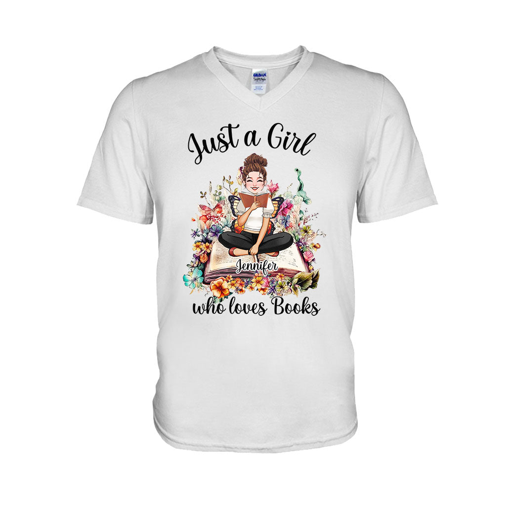 Just A Girl Who Loves Books - Personalized Book T-shirt and Hoodie