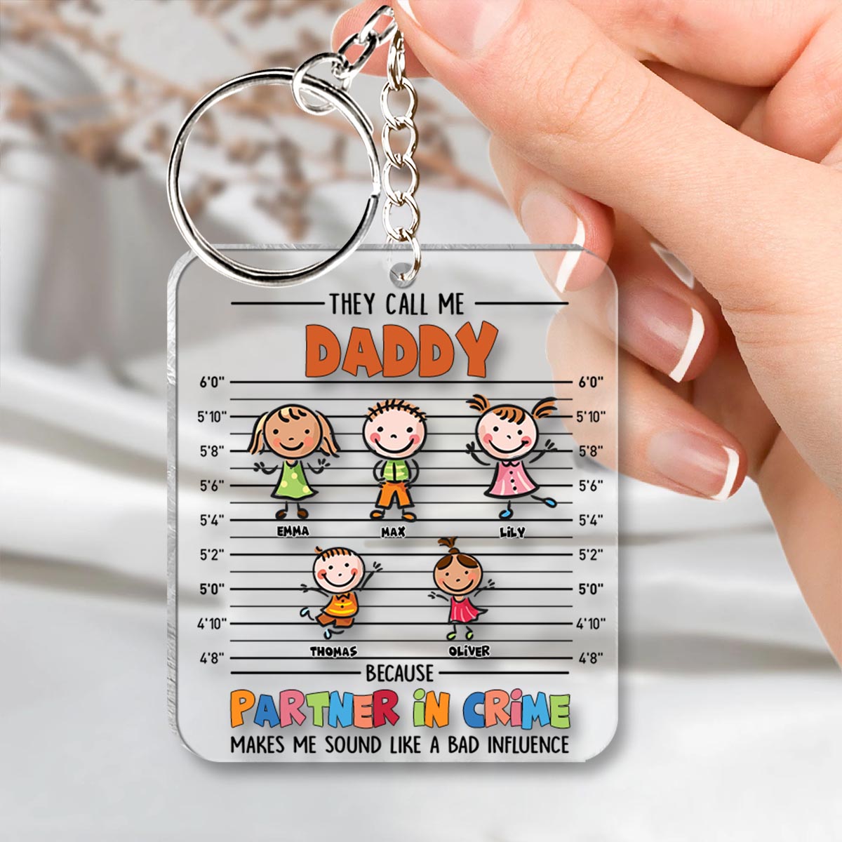 Complices - Cadeau pour grand-père, grand-mère, maman, papa, oncle, tante, frère, sœur - Porte-clés personnalisé