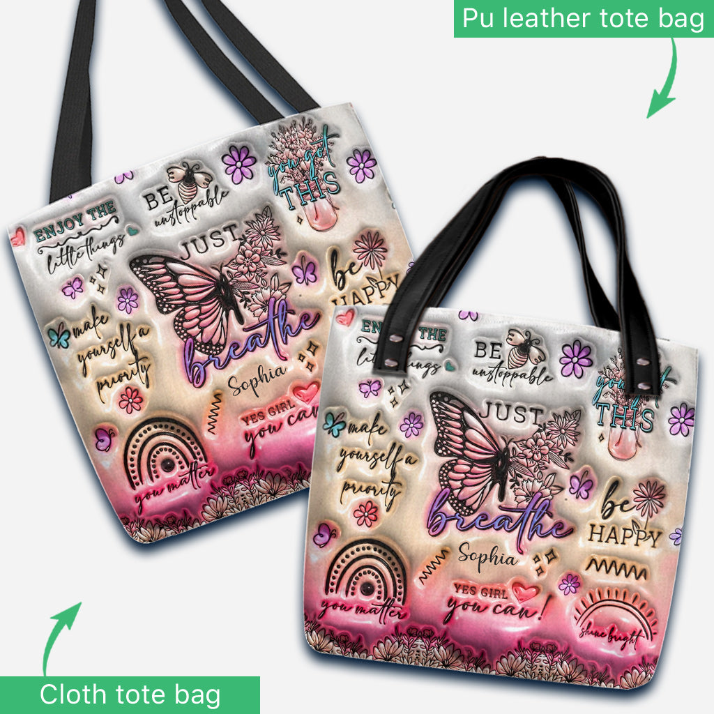 Sac fourre-tout papillon à affirmations positives - Sac fourre-tout papillon personnalisé