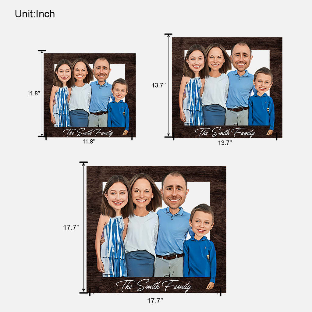 Notre famille - Panneau en bois personnalisé en forme de famille