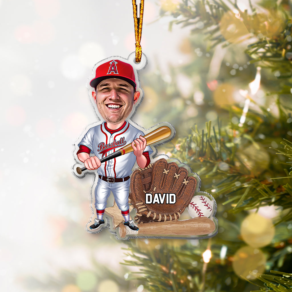 Baseball Player - Personalized Baseball Transparent Ornament