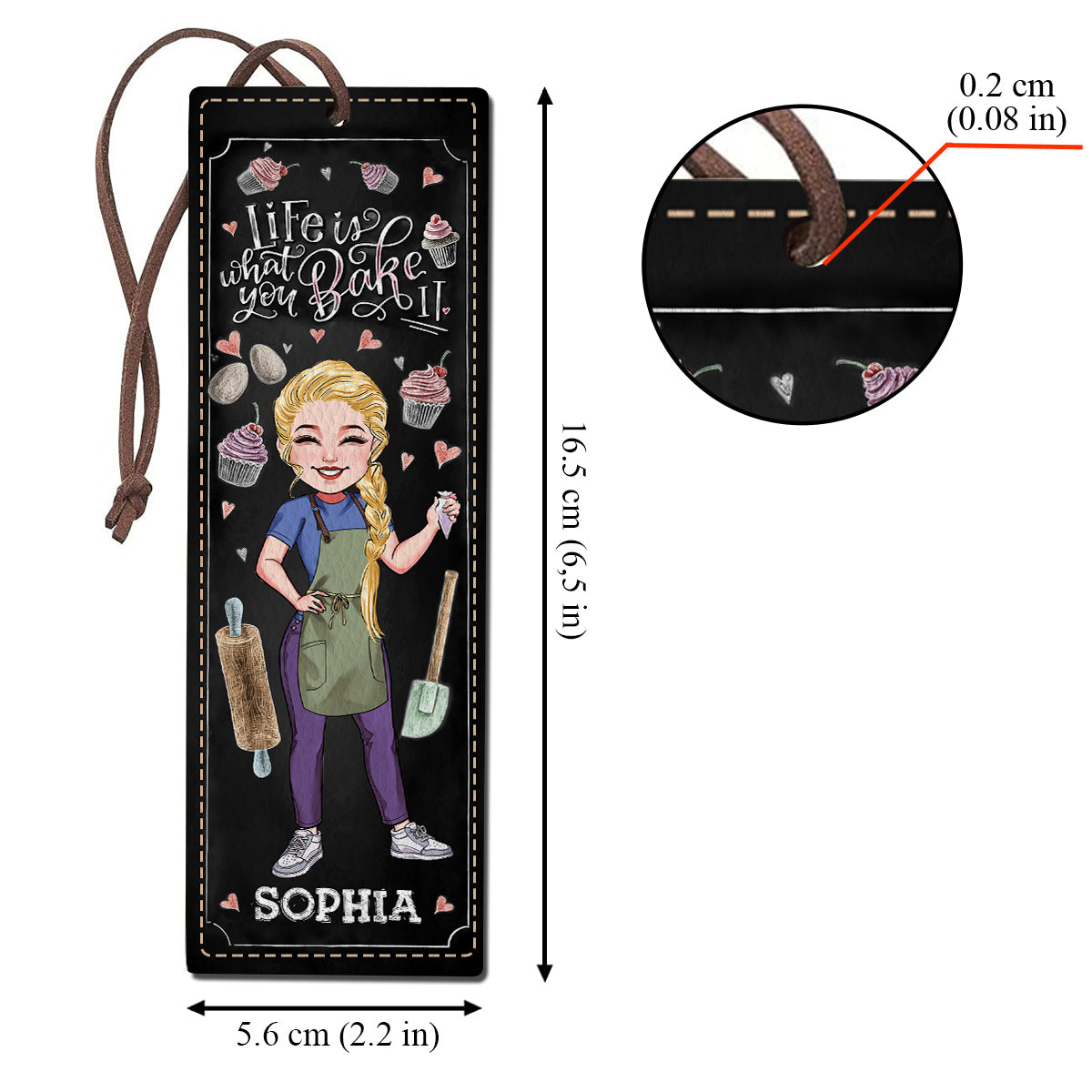 Life Is What You Bake It - Personalized Baking Leather Bookmark