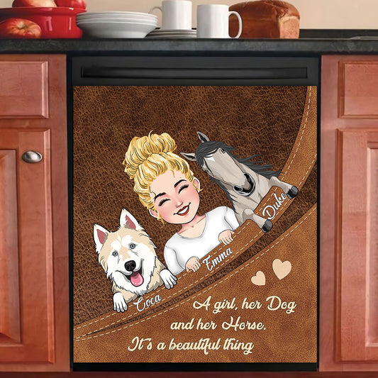 Quelle belle idée ! - Cadeau pour amoureux des chiens et des chats - Housse de lave-vaisselle personnalisée