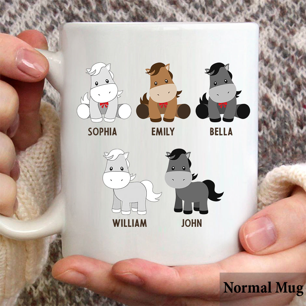 Les Petits Poneys de Papa - Cadeau sur le thème des chevaux pour papa, grand-père, mari, lui - Mug personnalisé