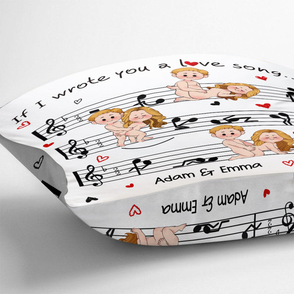 Si je t'écrivais une chanson d'amour - Coussin décoratif personnalisé pour couple