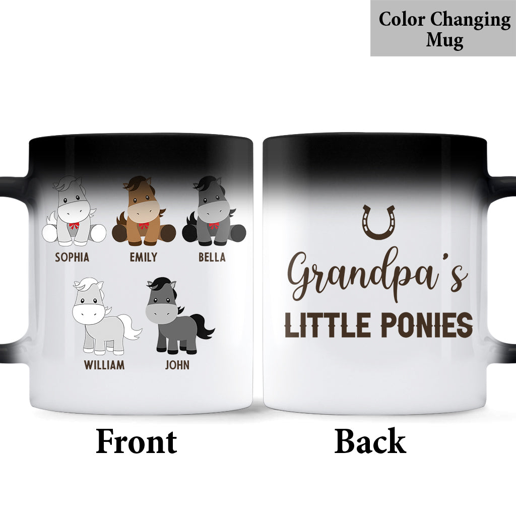 Les Petits Poneys de Papa - Cadeau sur le thème des chevaux pour papa, grand-père, mari, lui - Mug personnalisé