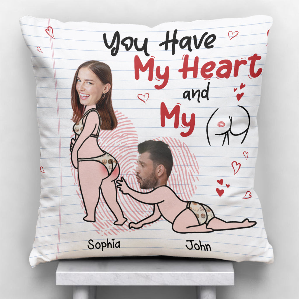 Tu as mon cœur - Coussin décoratif personnalisé pour couple