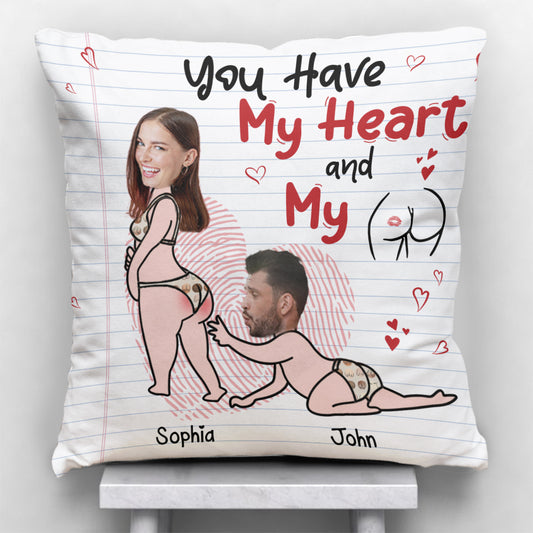 You Have My Heart - Personalized Couple Throw Pillow