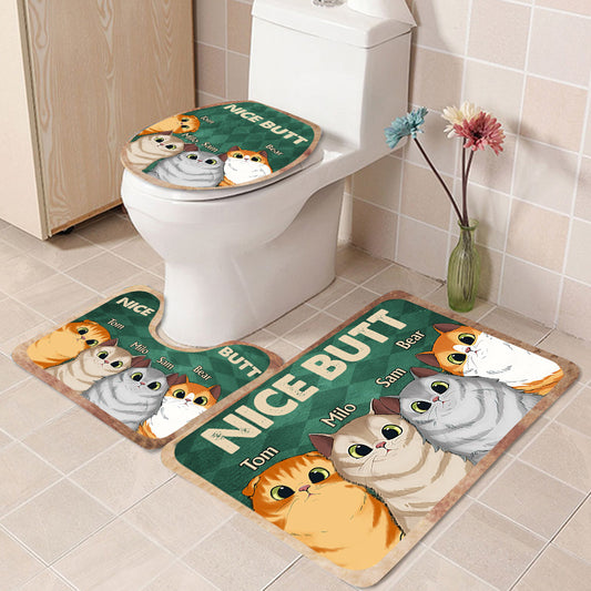 Tapis de bain personnalisé « Nice butt Shower » - Cadeau idéal pour les amoureux des chiens et des chats