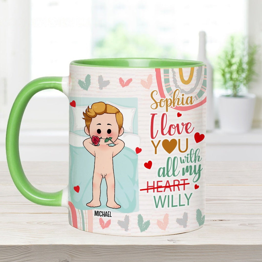 Je t'aime de tout mon cœur - Mug personnalisé pour couple