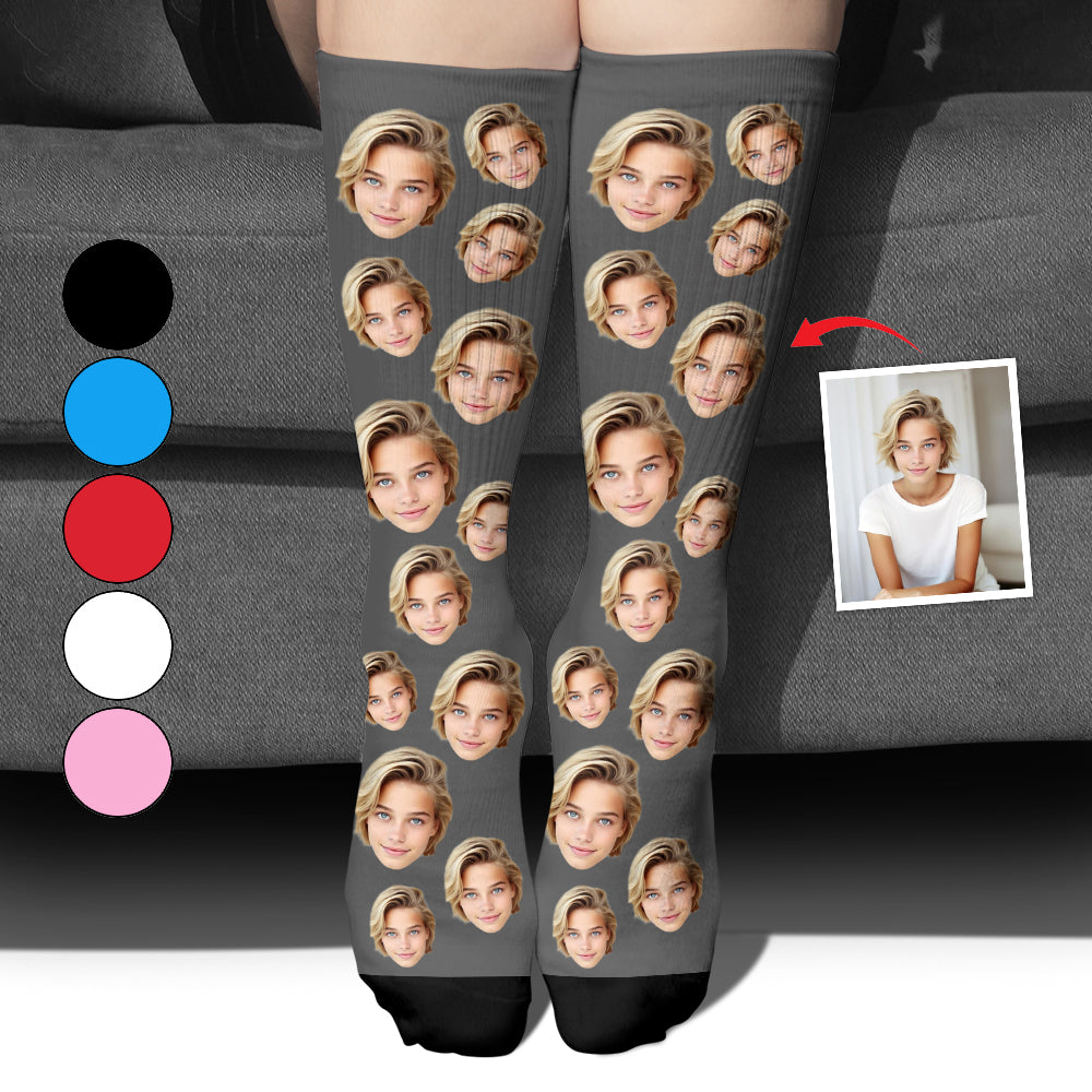 Face personnalisée - Chaussettes personnalisées pour petite-fille
