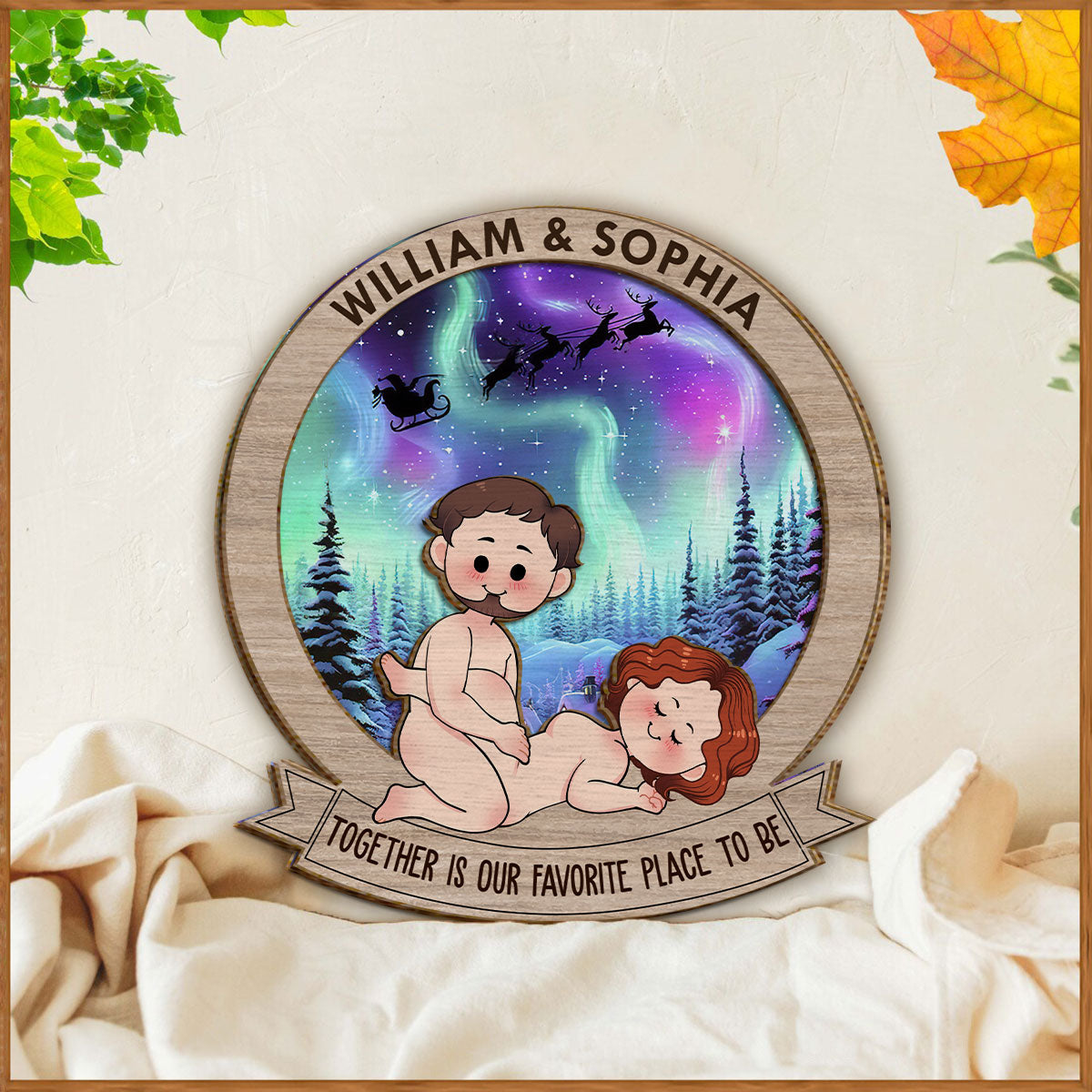 Together Is My Favorite To Be - gift for husband, wife, girlfriend, boyfriend - Personalized 2 Layered Wood Sign / Wood Plaque