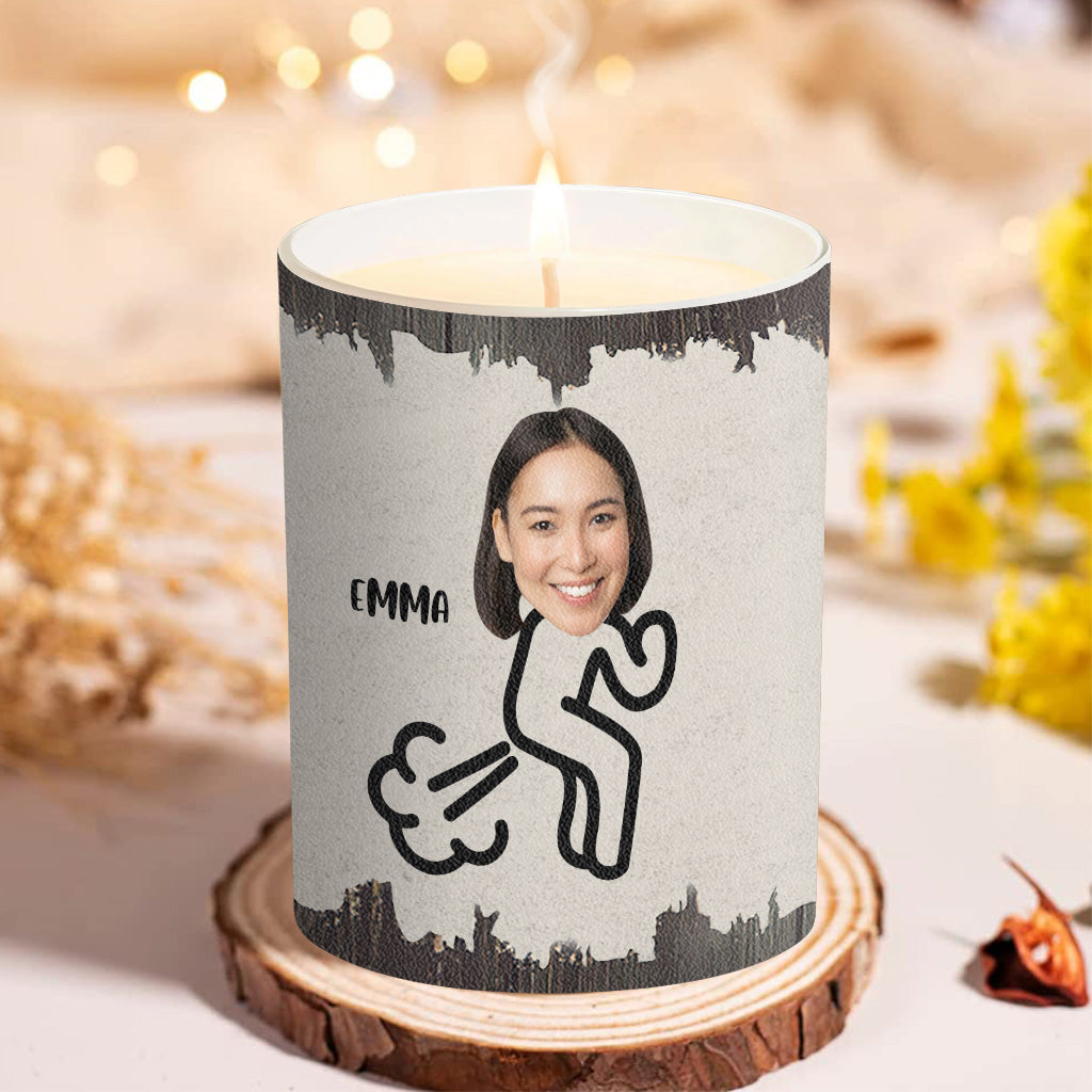 Extincteur de pets - Cadeau pour papa, grand-mère, grand-père, maman, oncle, tante, fils, fille, frère, sœur, petite-fille, petit-fils, mari, femme, petit ami, petite amie, ami - Bougie personnalisée avec couvercle en bois