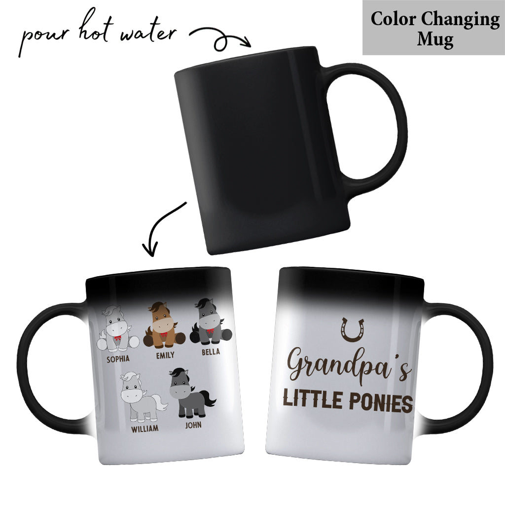 Les Petits Poneys de Papa - Cadeau sur le thème des chevaux pour papa, grand-père, mari, lui - Mug personnalisé
