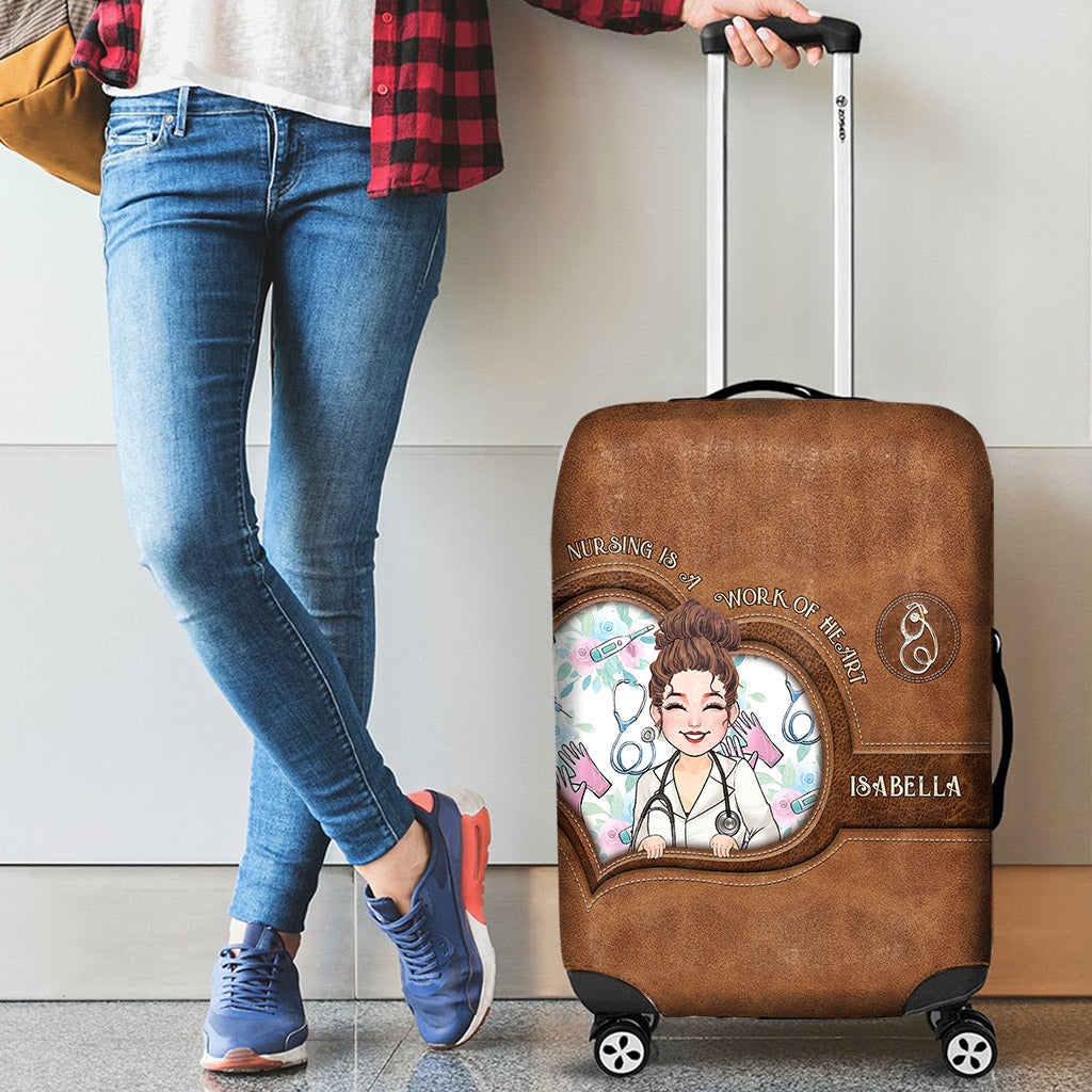 Le métier d'infirmière est un travail de cœur - Housse de valise personnalisée pour infirmière