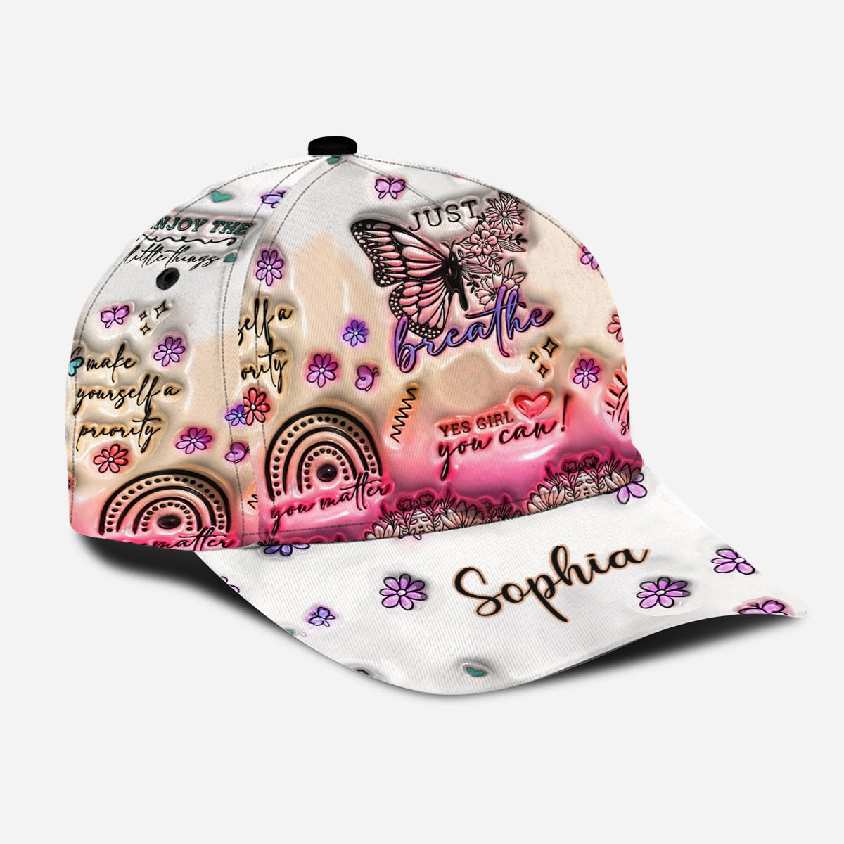 Casquette papillon personnalisée avec affirmations positives