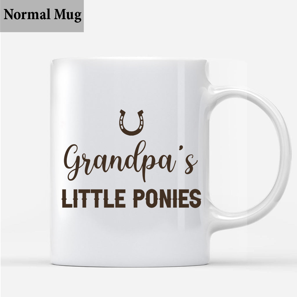 Les Petits Poneys de Papa - Cadeau sur le thème des chevaux pour papa, grand-père, mari, lui - Mug personnalisé