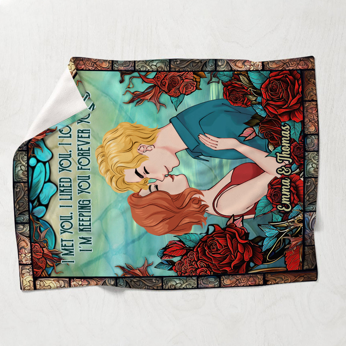 Je t'ai rencontré(e). Je t'ai aimé(e). Je t'aime. Je te garde. Pour toujours à toi - Cadeau pour mari, femme, petit ami, petite amie - Couverture personnalisée