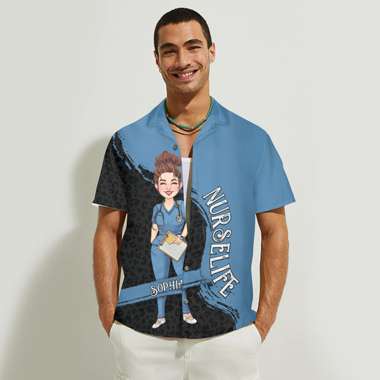 La vie d'infirmière - Cadeau pour une infirmière : maman, elle, épouse, petite amie, amie - Chemise hawaïenne personnalisée