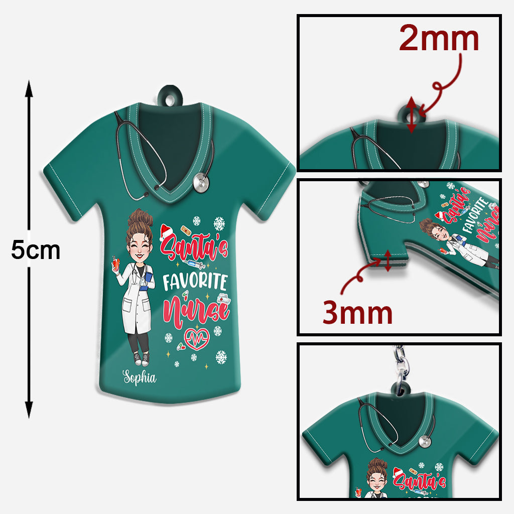 L'infirmière préférée du Père Noël - Porte-clés infirmière personnalisé
