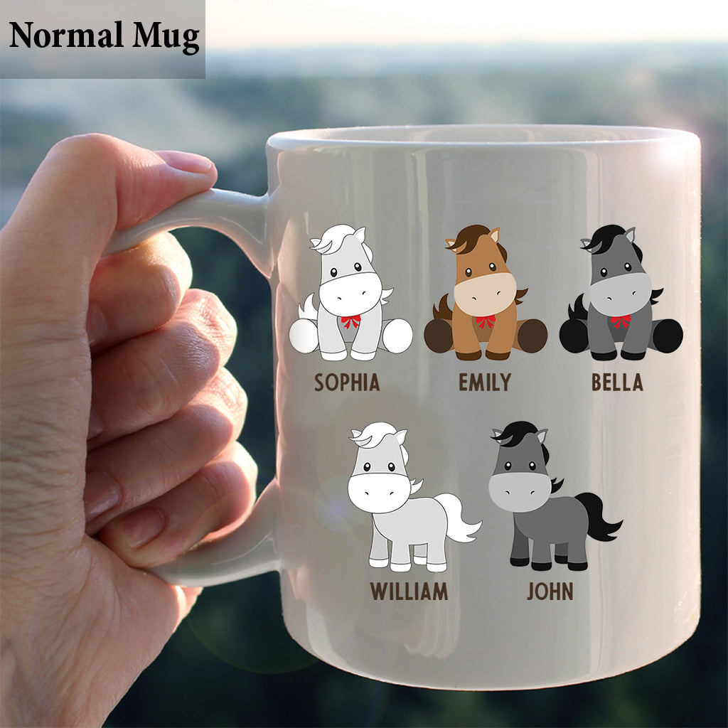 Les Petits Poneys de Papa - Cadeau sur le thème des chevaux pour papa, grand-père, mari, lui - Mug personnalisé