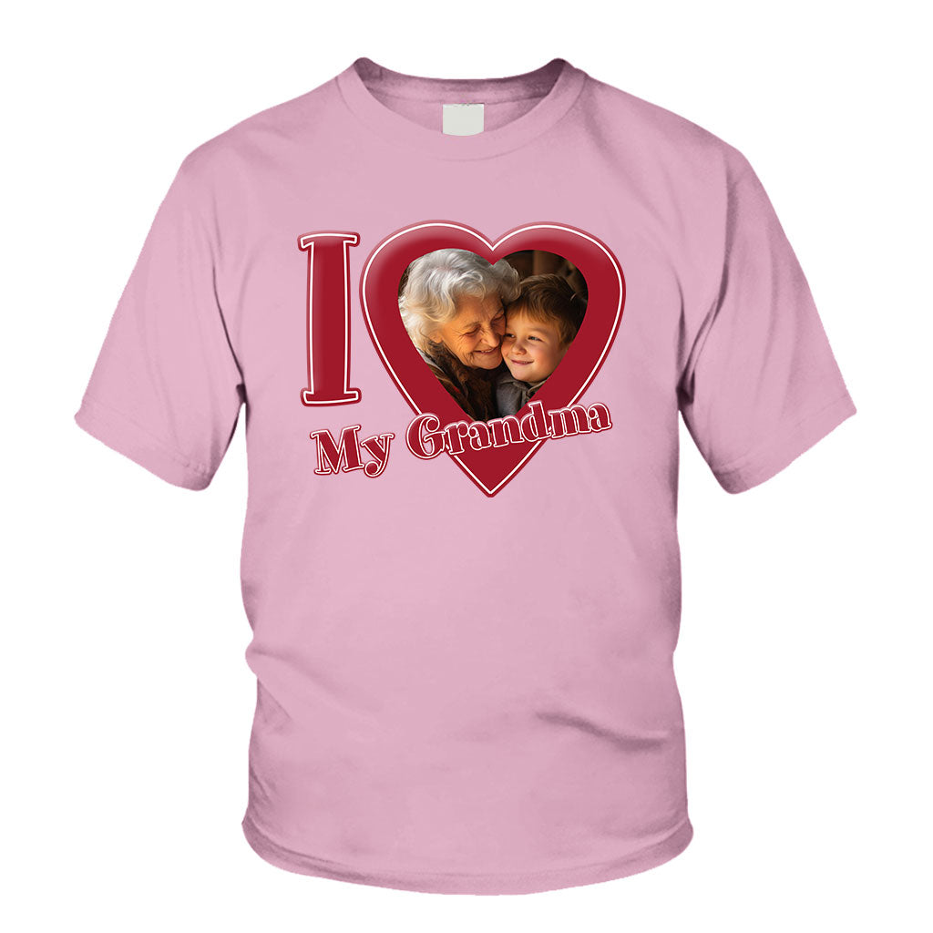 J'aime ma grand-mère/mamie/maman... - T-shirt et sweat à capuche personnalisés pour grand-mère