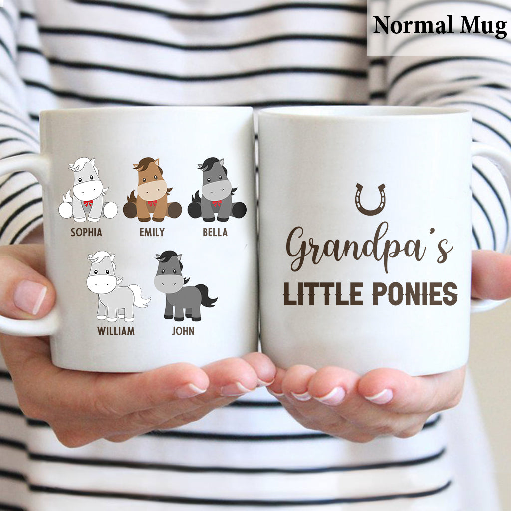 Les Petits Poneys de Papa - Cadeau sur le thème des chevaux pour papa, grand-père, mari, lui - Mug personnalisé
