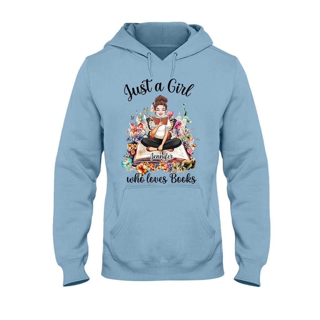 Just A Girl Who Loves Books - Personalized Book T-shirt and Hoodie