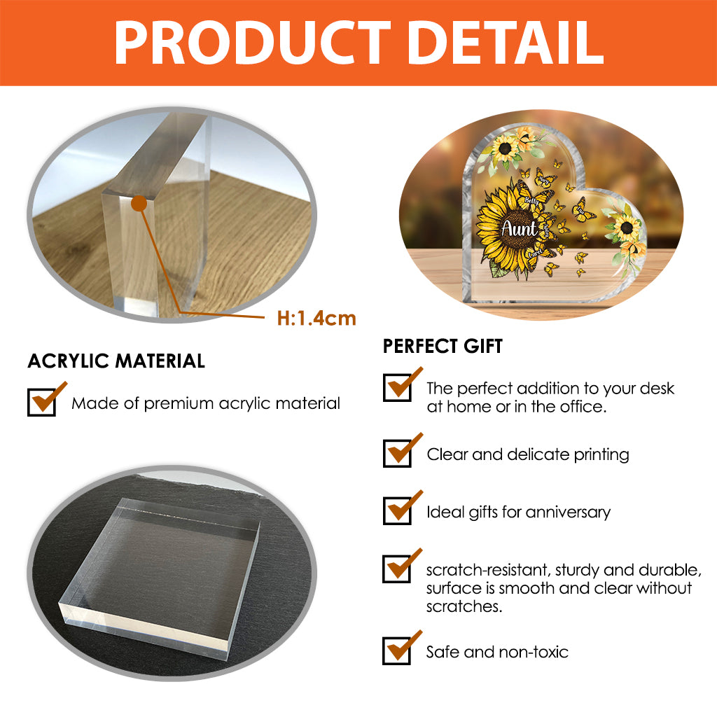 Magnifique tournesol, mes plus grandes bénédictions - Cadeau pour grand-mère, maman, tante - Plaque acrylique personnalisée.