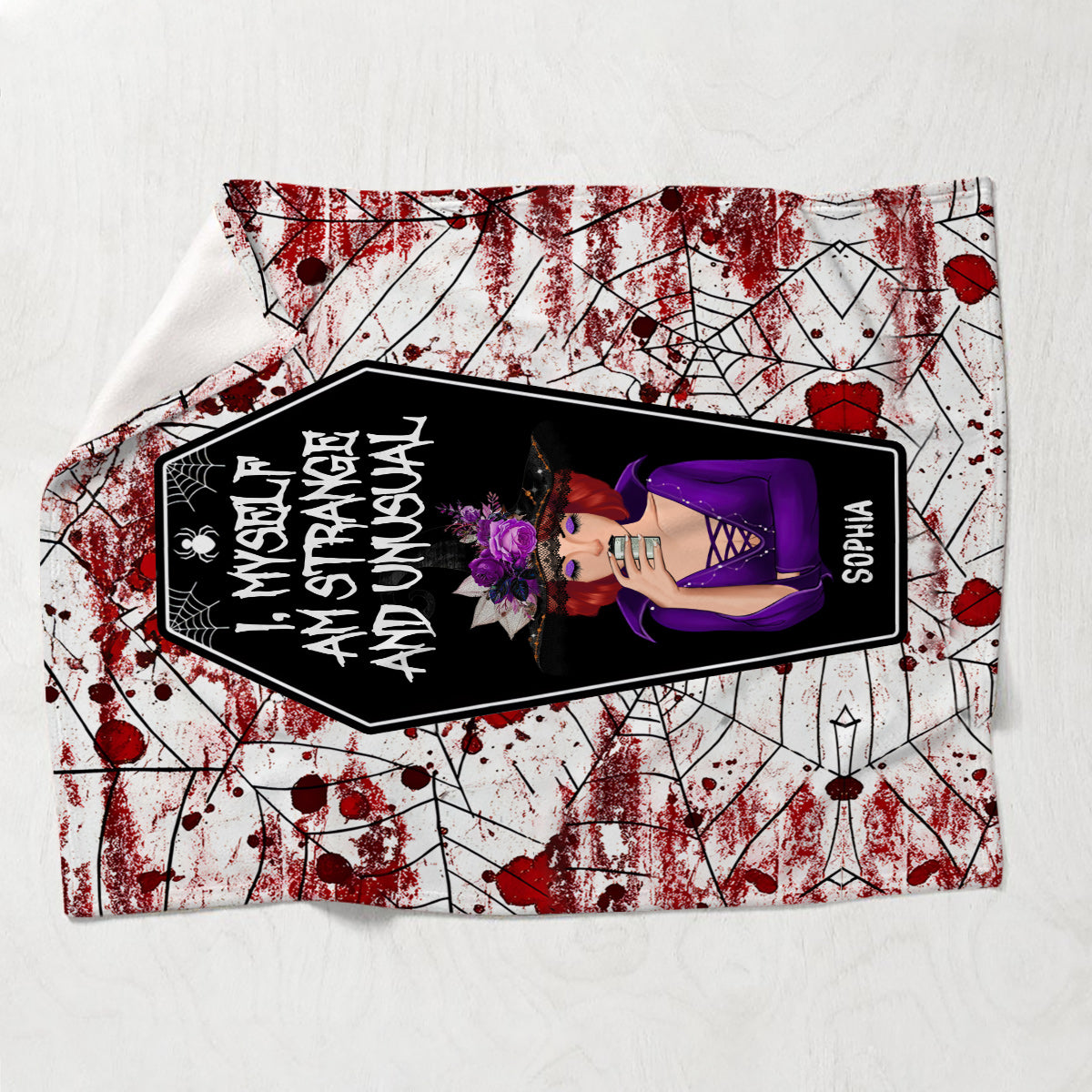 Je suis moi-même étrange et inhabituelle - Couverture de sorcière personnalisée