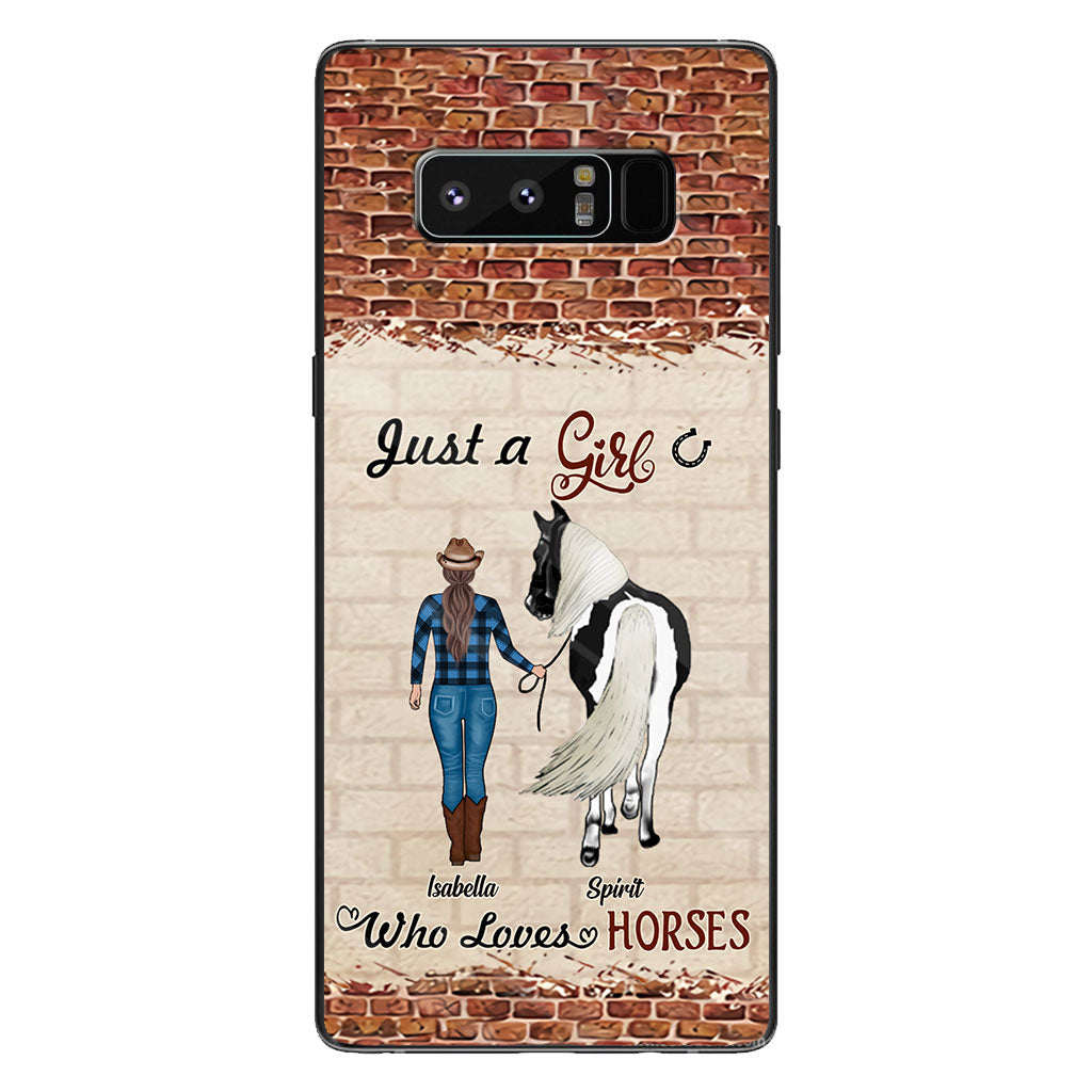 Une fille qui aime les chevaux - Coque de téléphone personnalisée avec motif cheval