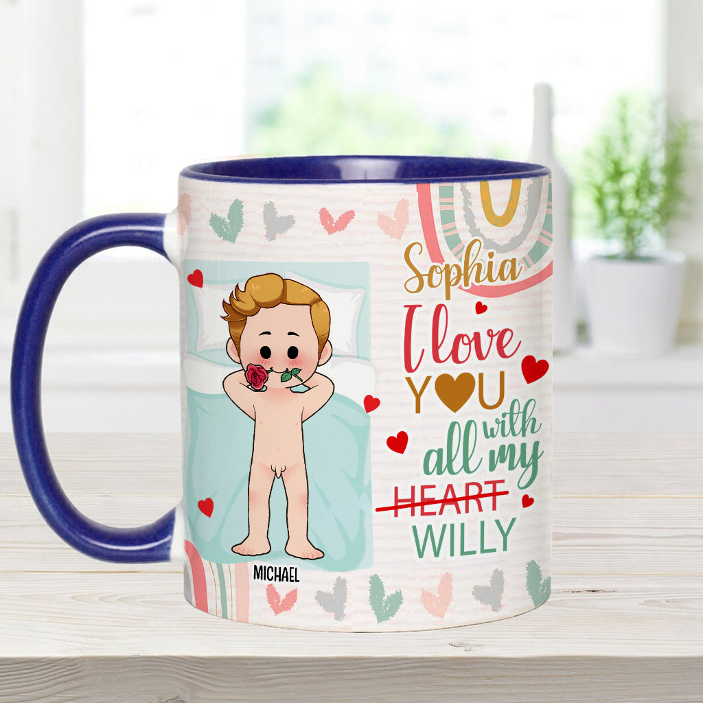 Je t'aime de tout mon cœur - Mug personnalisé pour couple
