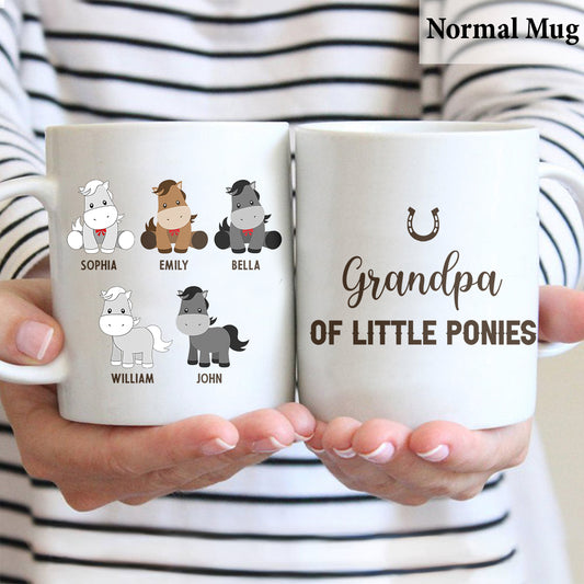 Les Petits Poneys de Papa - Cadeau sur le thème des chevaux pour papa, grand-père, mari, lui - Mug personnalisé