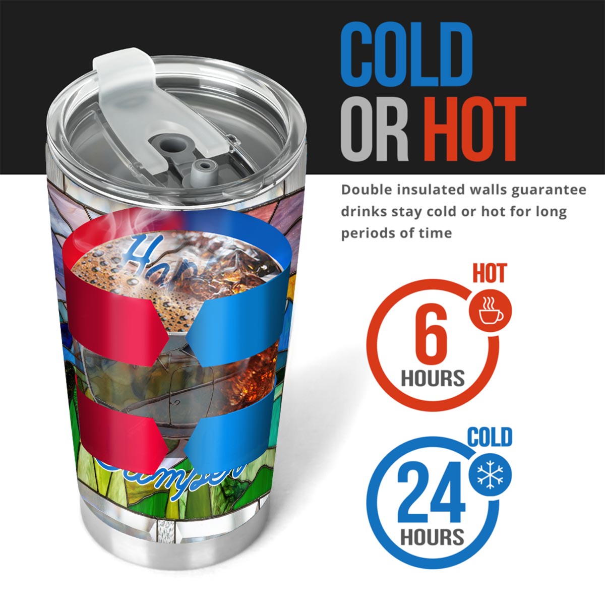 Gobelet isotherme de camping personnalisé Happy Camper