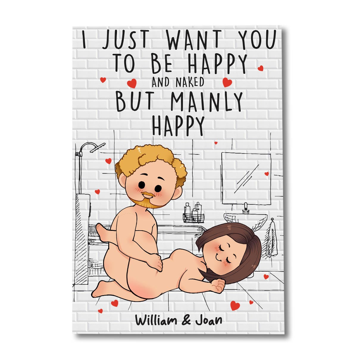 Économisez l'eau en prenant une douche ensemble - Toile et affiche personnalisées pour couples