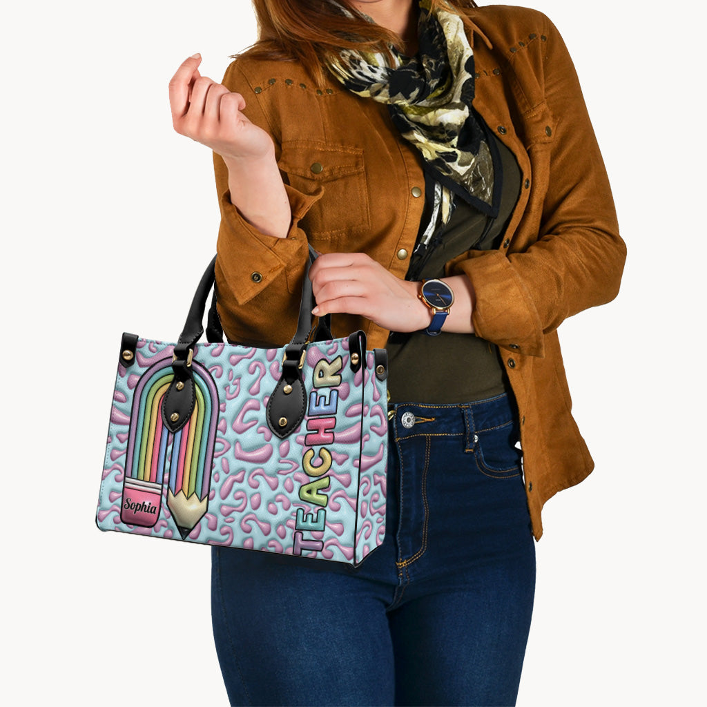 Vie d'enseignant - Sac à main en cuir personnalisé pour enseignant