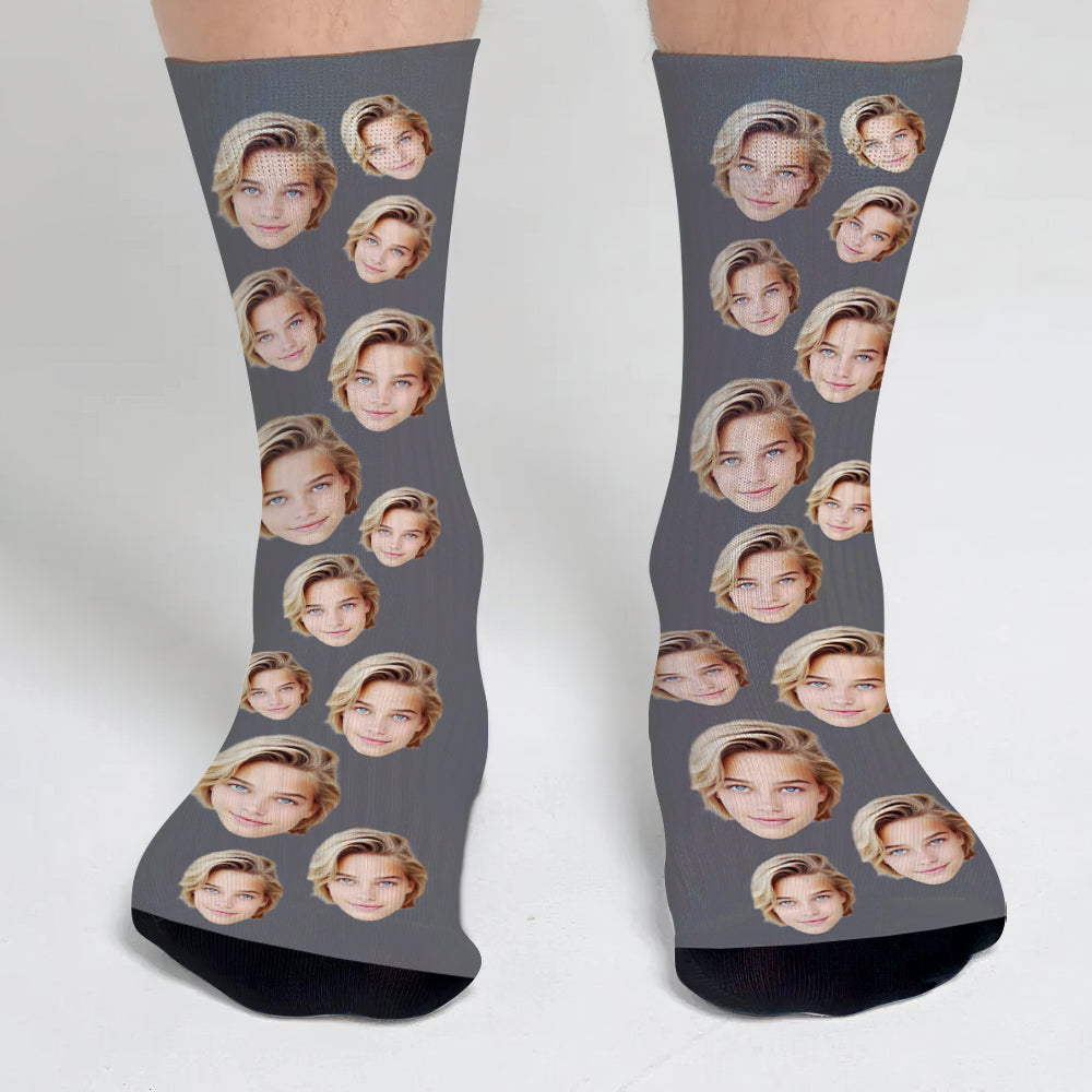 Face personnalisée - Chaussettes personnalisées pour petite-fille