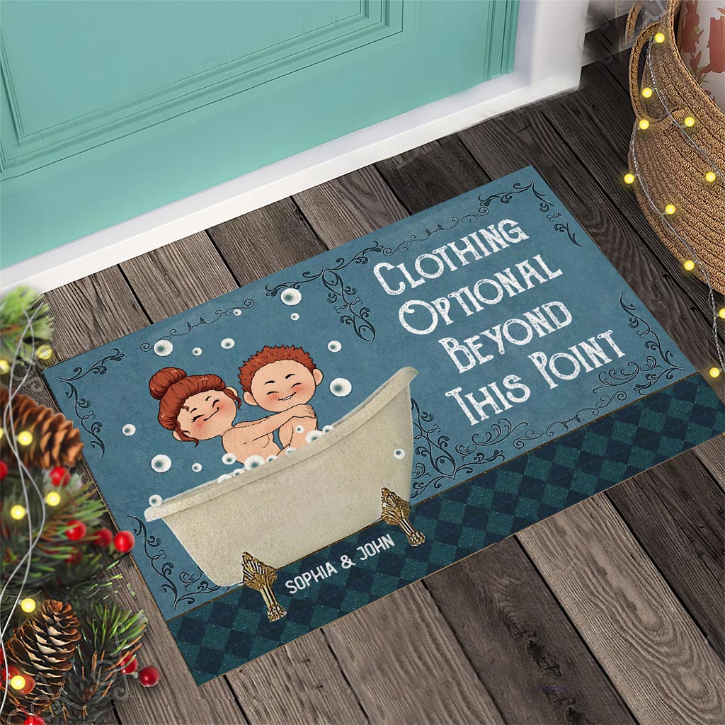 Vêtements facultatifs à partir de ce point - Paillasson personnalisé pour couple