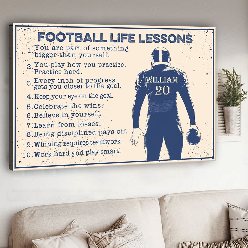 Leçon de vie du football - Toile et affiche personnalisées sur le thème du football