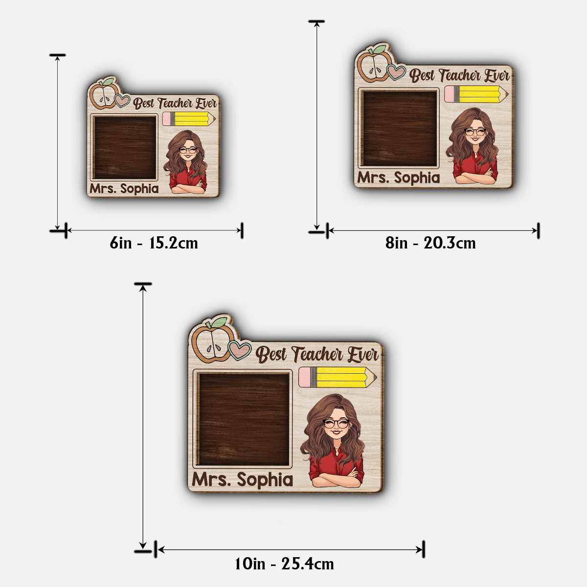 Meilleur professeur du monde - Panneau en bois personnalisé à 2 couches