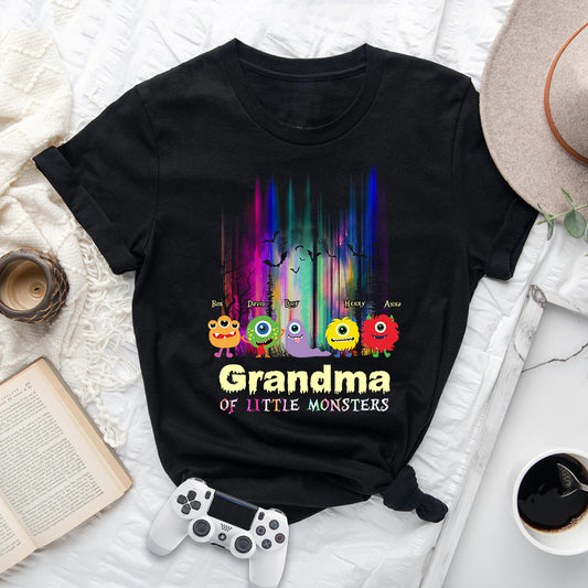 Grandma Of Little Monsters - Personalized Grandma T-shirt And Hoodie