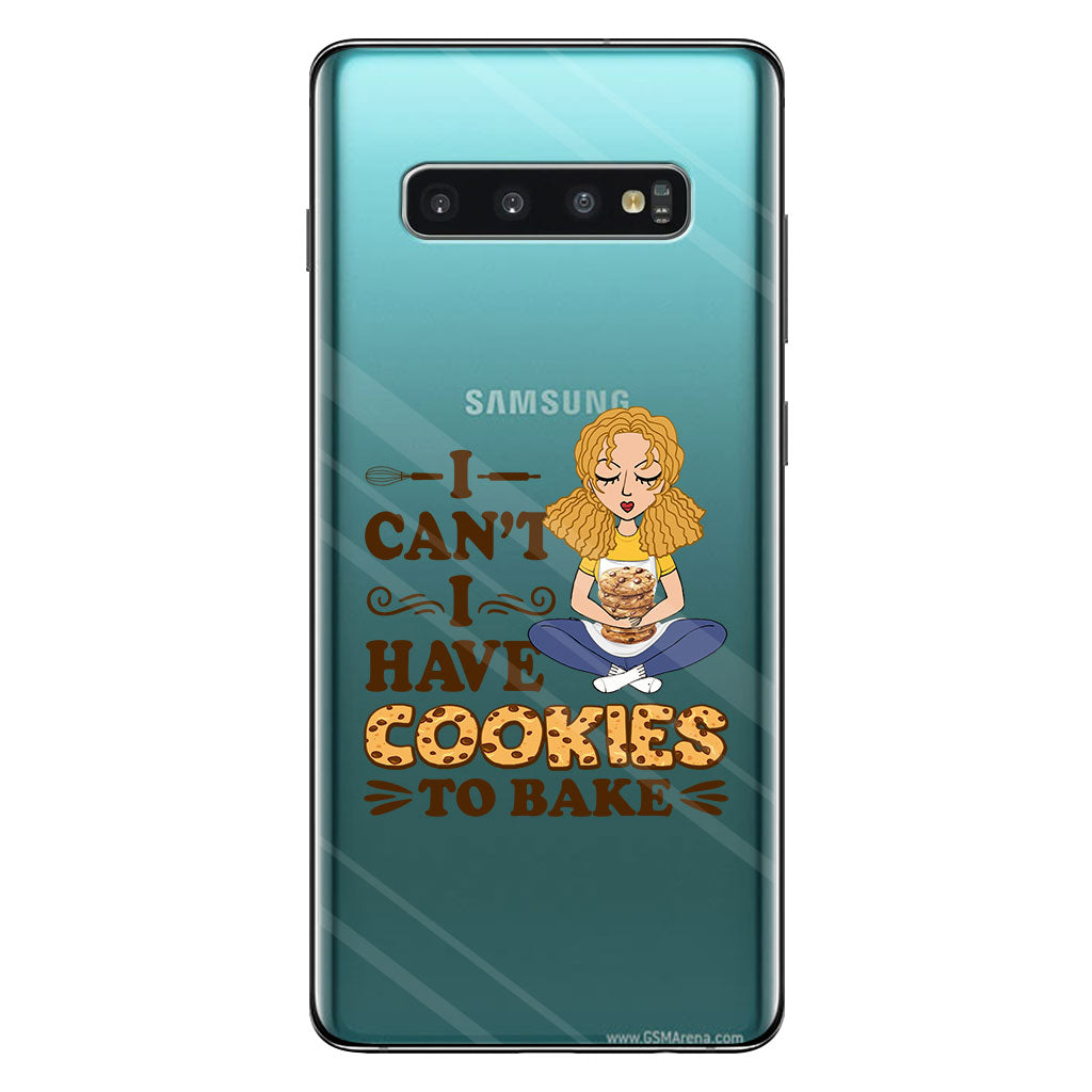 I Can't I Have Cookies To Bake - Personalized Baking Clear Phone Case