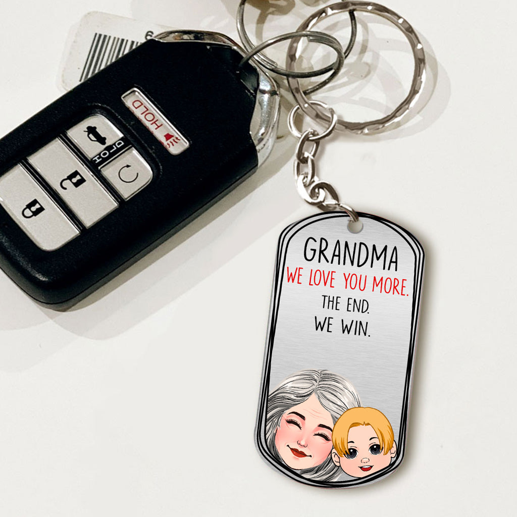 Dad I Love You More - Gift for dad, grandma, grandpa, mom, uncle, aunt - Personalized Stainless Steel Keychain
